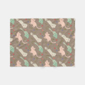 かわいいクリスマス猫 フリースブランケット (正面(横))