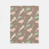 かわいいクリスマス猫 フリースブランケット (正面)