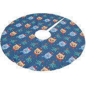 かわいいクリスマス猫 ブラッシュドポリエステルツリースカート (アングル)