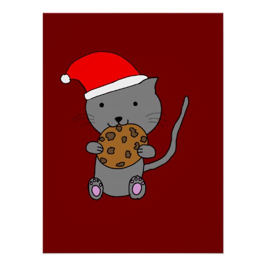 かわいいクリスマス猫 ポスター (正面)