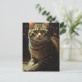 かわいいクリスマス猫 ポストカード (スタンド正面)