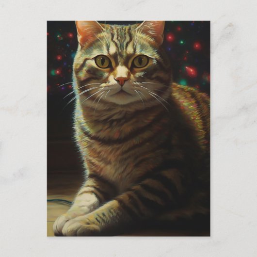かわいいクリスマス猫 ポストカード (正面)