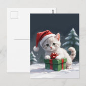 かわいいクリスマス猫 ポストカード (正面/裏面)