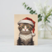 かわいいクリスマス猫 ポストカード (スタンド正面)