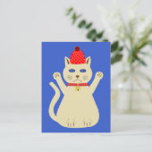 かわいいクリスマス猫 ポストカード (スタンド正面)