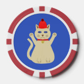 かわいいクリスマス猫 ポーカーチップ (正面)