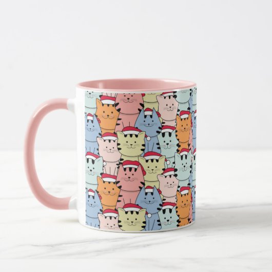 かわいいクリスマス猫 マグカップ (左)