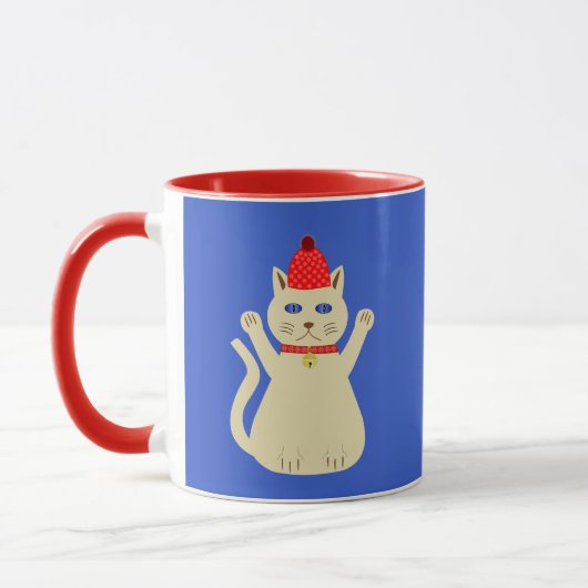 かわいいクリスマス猫 マグカップ (左)