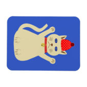 かわいいクリスマス猫 マグネット (横)