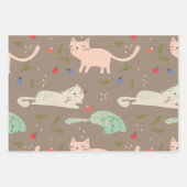 かわいいクリスマス猫 ラッピングペーパーシート (正面)