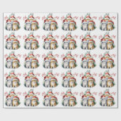 かわいいクリスマス猫 ラッピングペーパー (フラット)