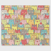 かわいいクリスマス猫 ラッピングペーパー (フラット)