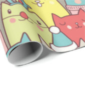 かわいいクリスマス猫 ラッピングペーパー (ロールコーナー)