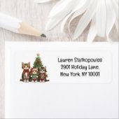 かわいいクリスマス猫 ラベル (インサイチュ)