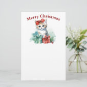 かわいいクリスマス猫 便箋 (スタンド正面)