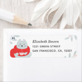 かわいいクリスマス猫。冬休おもしろいみ動物 ラベル (インサイチュ)