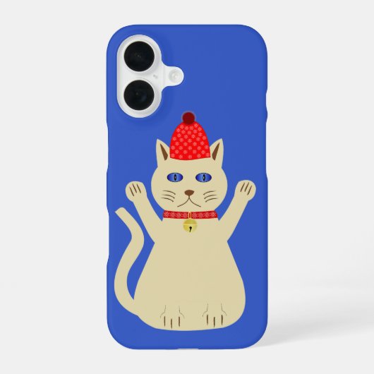かわいいクリスマス猫 iPhone 16ケース (裏面)