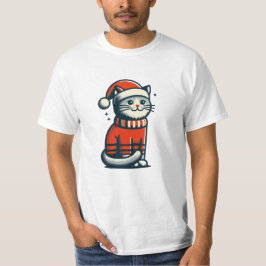 かわいいクリスマス猫 Tシャツ