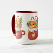 かわいいクリスマス素晴らしいリスのマグカップ マグカップ (正面左)