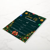 かわいいクリスマス結婚式招待状、招待状カード 箔招待状 (回転した状態)