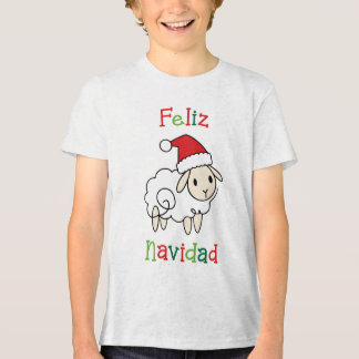 かわいいクリスマス羊 - Feliz Navidad トライブレンドTシャツ