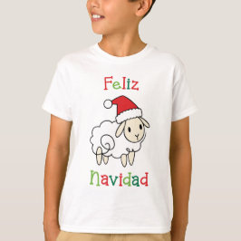 かわいいクリスマス羊 - Feliz Navidad Tシャツ