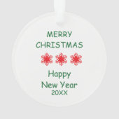 かわいいクリスマス豚の希望の平和 オーナメント (裏面)