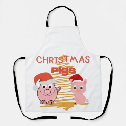 かわいいクリスマス豚 エプロン (正面)