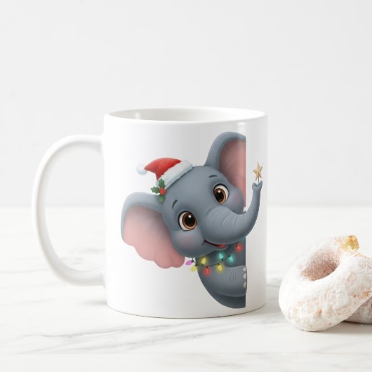 かわいいクリスマス象マグカップ コーヒーマグカップ (ドーナツ)