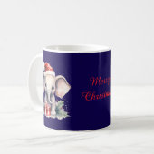 かわいいクリスマス象 コーヒーマグカップ (正面左)