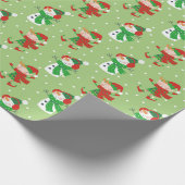 かわいいクリスマス雪だるまと小妖精や小人ラッピング紙 ラッピングペーパー (角)