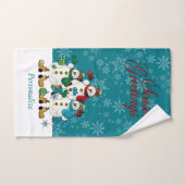 かわいいクリスマス雪だるまの友達 バスタオルセット (ハンドタオル)