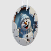 かわいいクリスマス雪だるまの壁図解入りの、写真付きの越し オーナメント (正面)