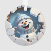 かわいいクリスマス雪だるまの壁図解入りの、写真付きの越し オーナメント (裏面)