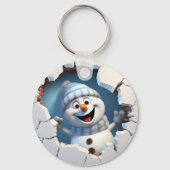 かわいいクリスマス雪だるまの壁図解入りの、写真付きの越し キーホルダー (正面)