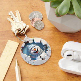 かわいいクリスマス雪だるまの壁図解入りの、写真付きの越し キーホルダー