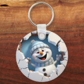 かわいいクリスマス雪だるまの壁図解入りの、写真付きの越し キーホルダー (正面)