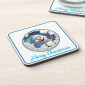 かわいいクリスマス雪だるまの壁図解入りの、写真付きの越し コースター (左側)