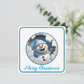 かわいいクリスマス雪だるまの壁図解入りの、写真付きの越し シーズンカード (スタンド正面)