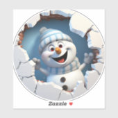 かわいいクリスマス雪だるまの壁図解入りの、写真付きの越し シール (シート)