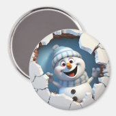 かわいいクリスマス雪だるまの壁図解入りの、写真付きの越し マグネット (正面/裏面)