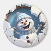 かわいいクリスマス雪だるまの壁図解入りの、写真付きの越し マグネット (正面)