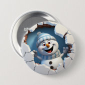 かわいいクリスマス雪だるまの壁図解入りの、写真付きの越し 缶バッジ (正面&裏面)