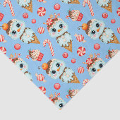 かわいいクリスマス雪だるまアイスクリームとキャンディカン 薄葉紙 (詳細)