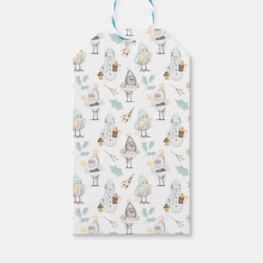 かわいいクリスマス雪だるまギフトラベル ギフトタグ (正面)