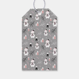 かわいいクリスマス雪だるまギフトラベル ギフトタグ