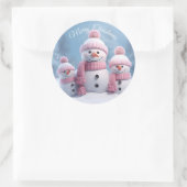 かわいいクリスマス雪だるまステッカー ラウンドシール (バッグ)
