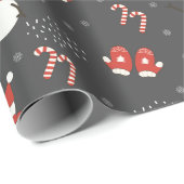 かわいいクリスマス雪だるまラッピング紙 ラッピングペーパー (ロールコーナー)