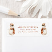 かわいいクリスマス雪だるま差出人住所ラベル ラベル (インサイチュ)