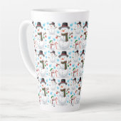 かわいいクリスマス雪だるま カフェラテマグ (左アングル)